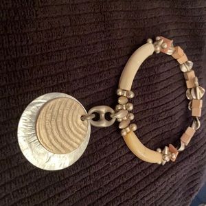 Chico’s Gold & Shell Contemporary Necklace